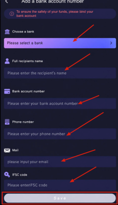 Shree.Win bank account binding